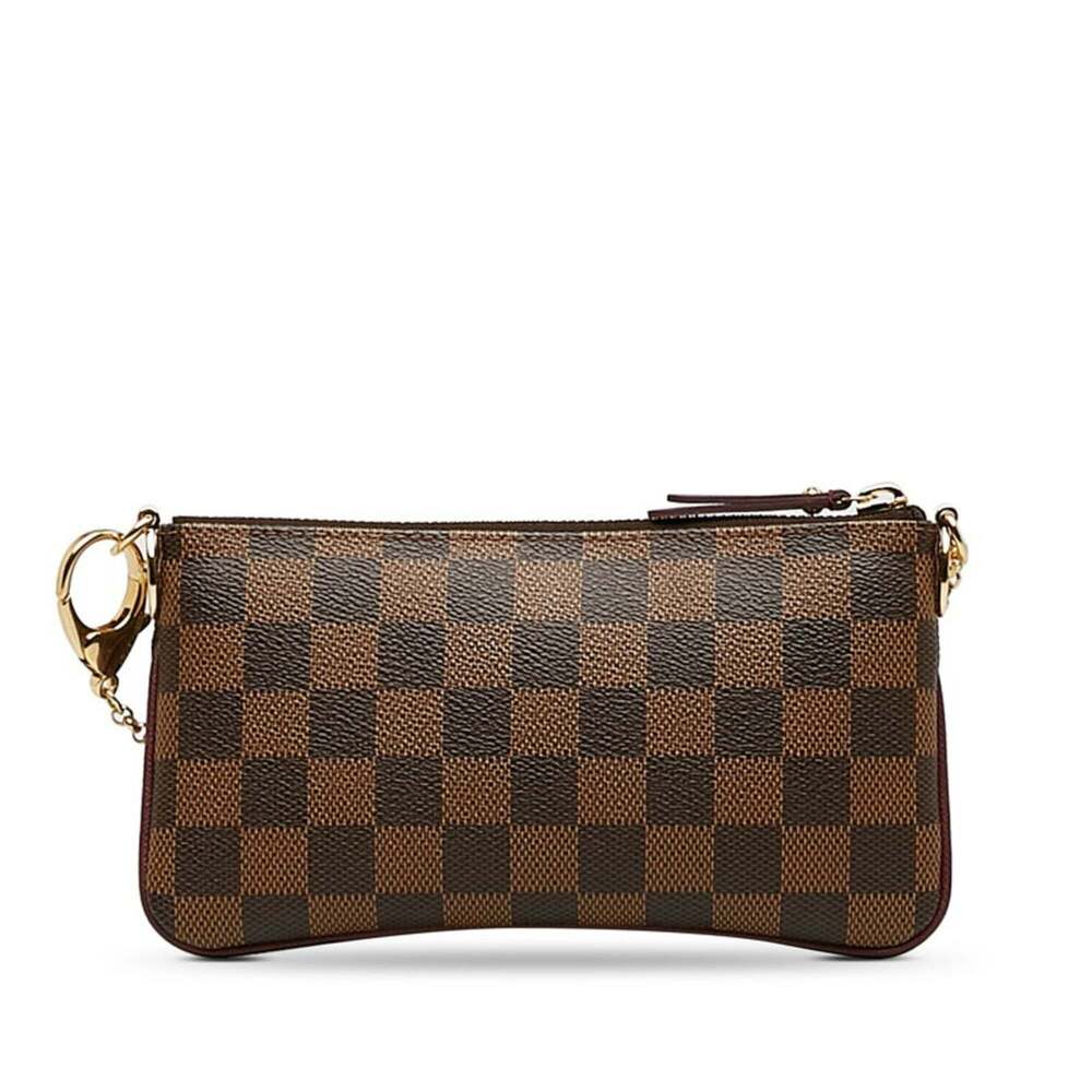 LOUIS VUITTON Authentic Brown Leather Pochette Pouch - Picture 3 of 10